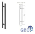 Manijon Acero Inoxidable Doble 38×1000 Manija Puerta Madera Satinado