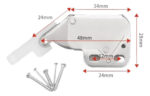 Reten Expulsor (push On) Mini Latch Para Puertas X 10 U Blanco