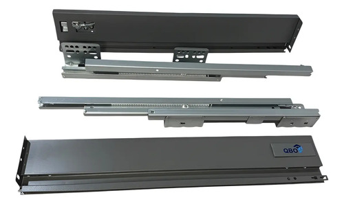 Corredera Tandem Box Slim Qbo Cierre Suave Elegir Medidas Gris / 90x450