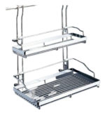 Organizador Multiuso Colgante Doble Acero Inoxidable Cocina