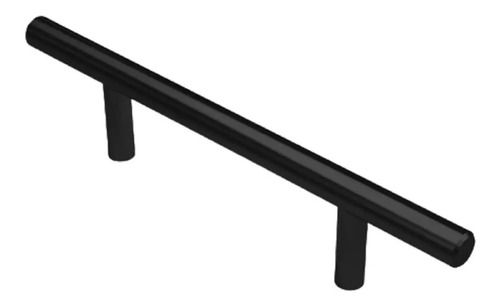 Manija Tirador Barral Acero Inox Negra Mueble De 128 Mm Color Negro Liso