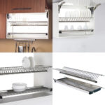 Escurreplatos Oculto Para Alacena 800mm Acero Inoxidable Gris