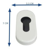 Bocallave Oval Tipo Euro Blanco Acero Manija